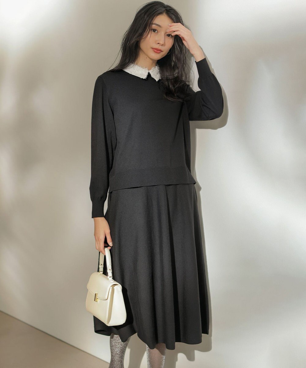 組曲 S 襟付きニットアップ 