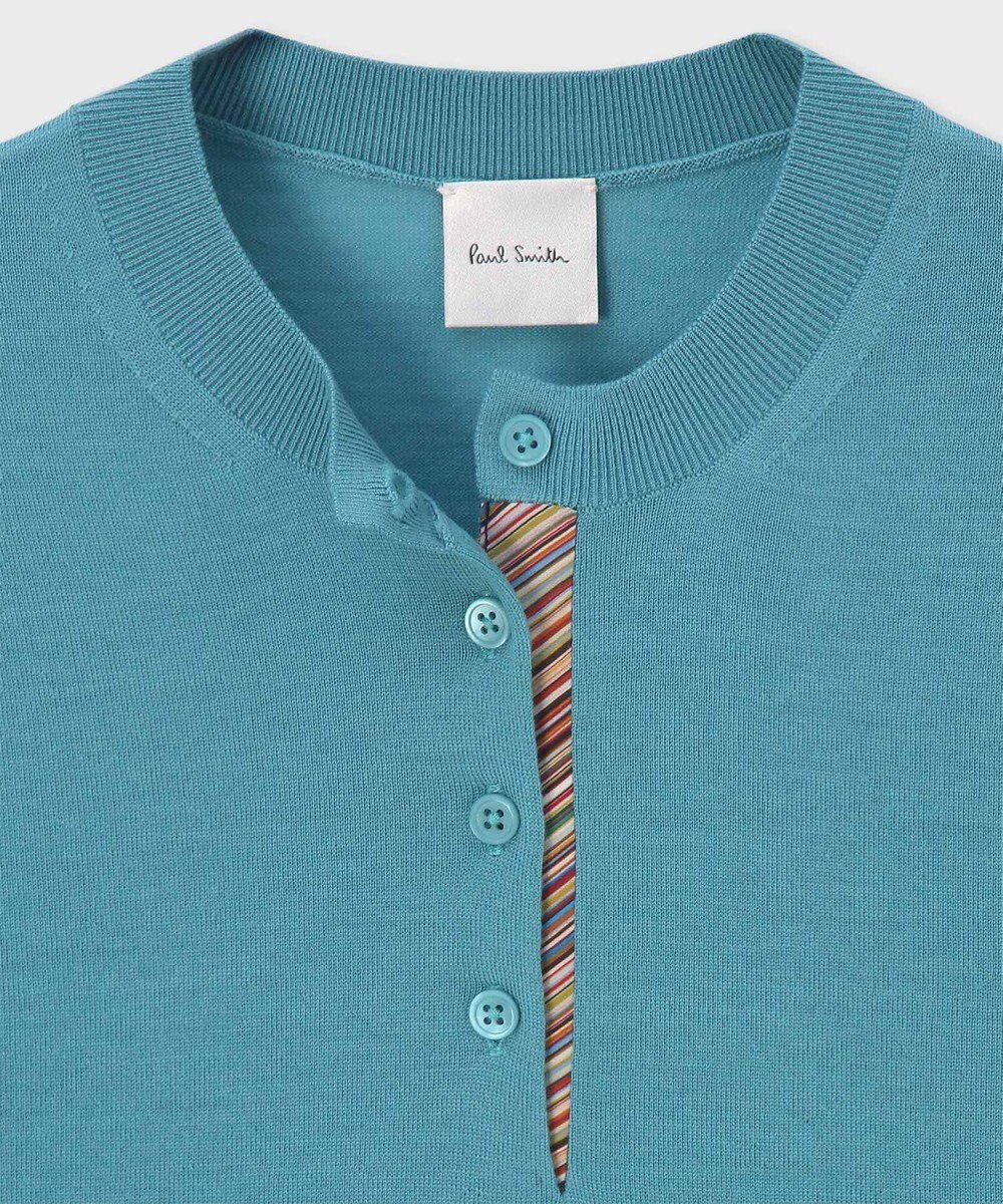 Paul Smith ドレープウール ストライプ ヘンリーネック ニット 