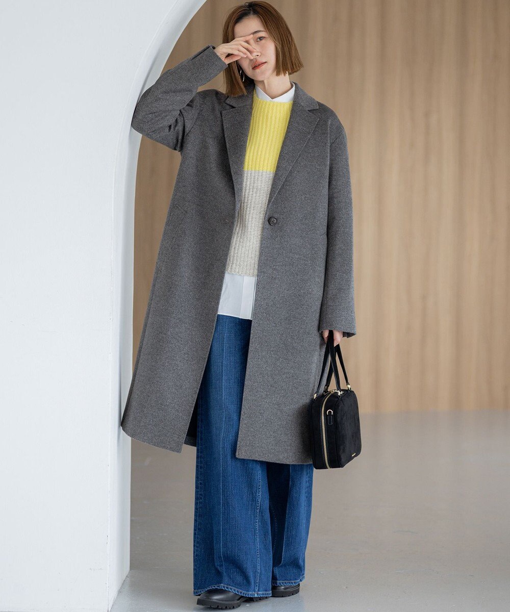 23区 S 【洗える】ウールカシミヤ カラーブロック バルキー ニット 