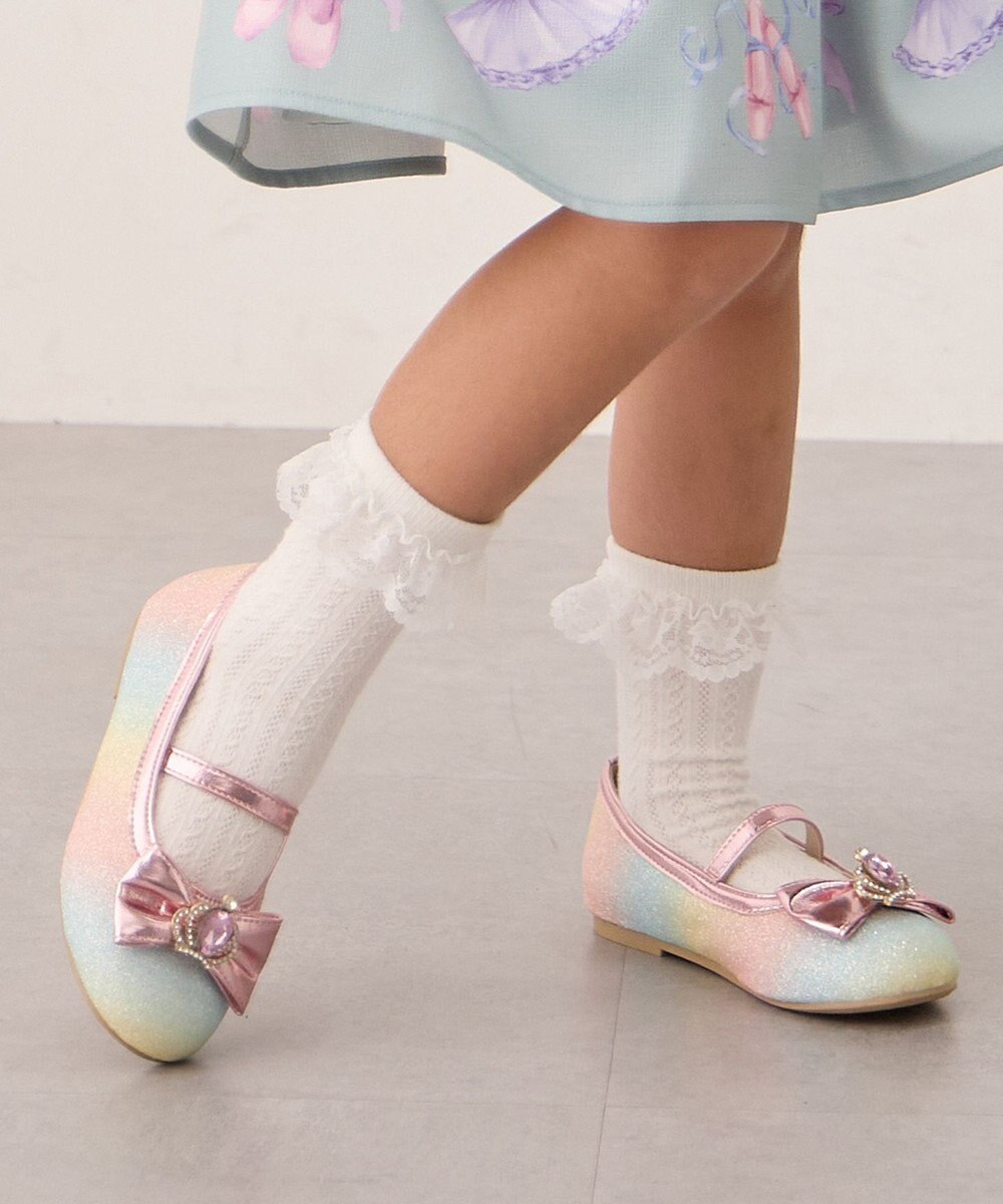 ANY KIDS キラキラリボンパンプス 