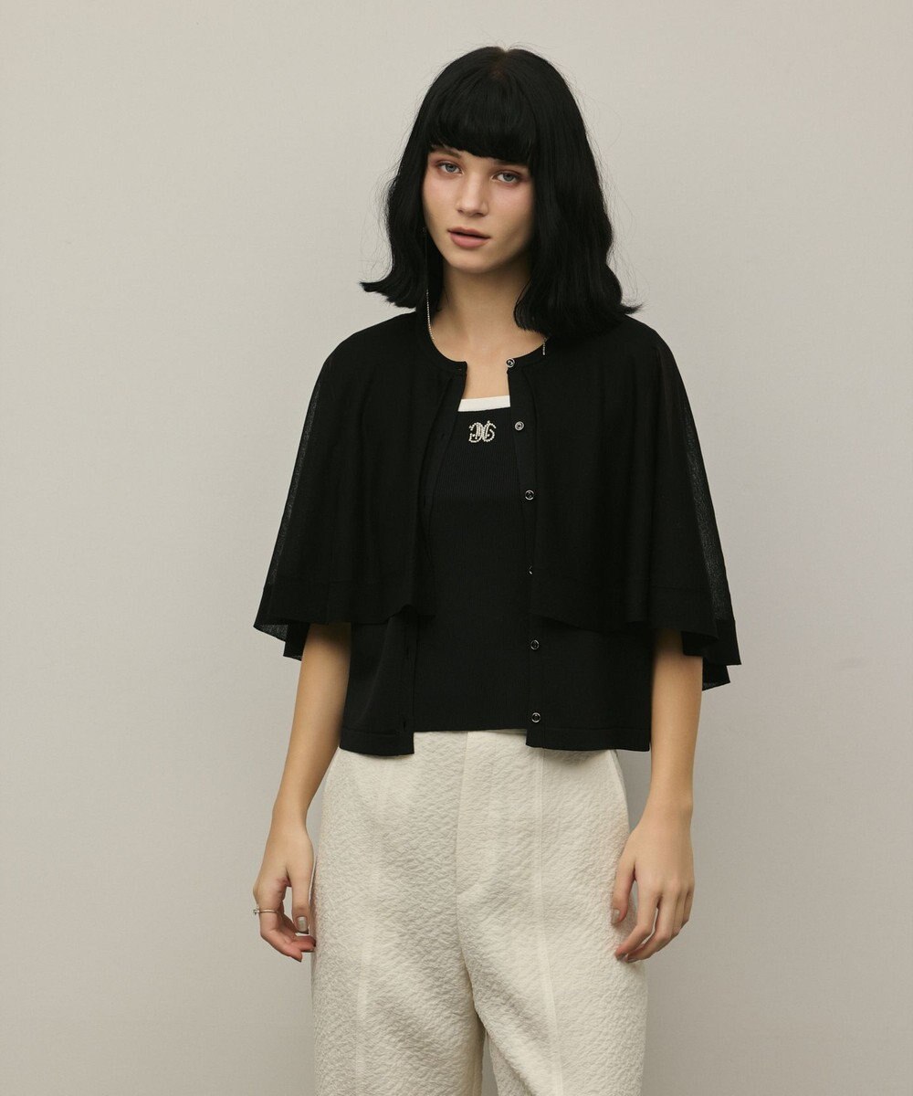 GRACE CONTINENTAL シアーケープニットカーディガン 