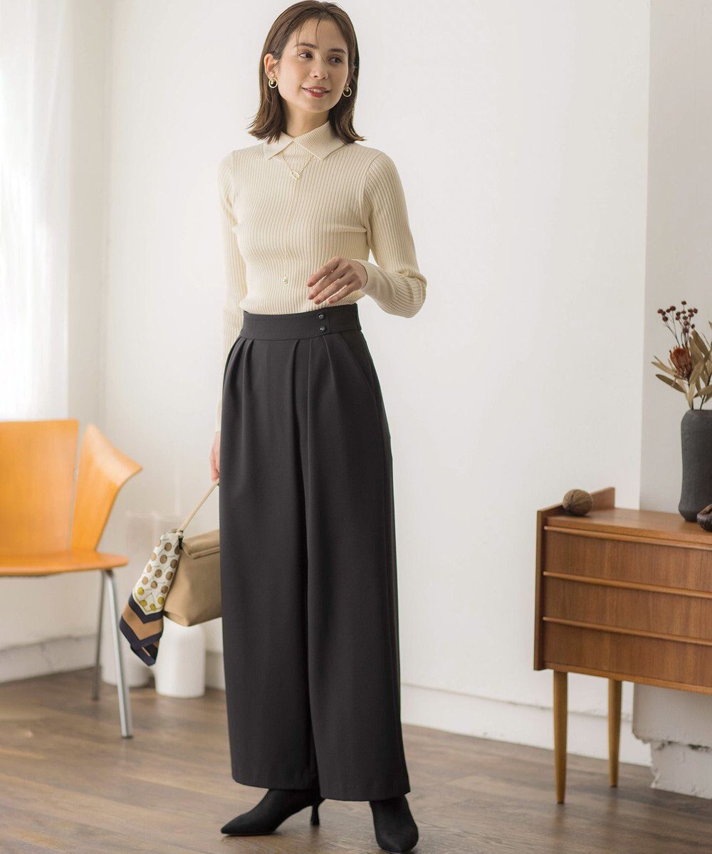 組曲 【暖かい・ストレッチ】バックウォームワイドタックパンツ 