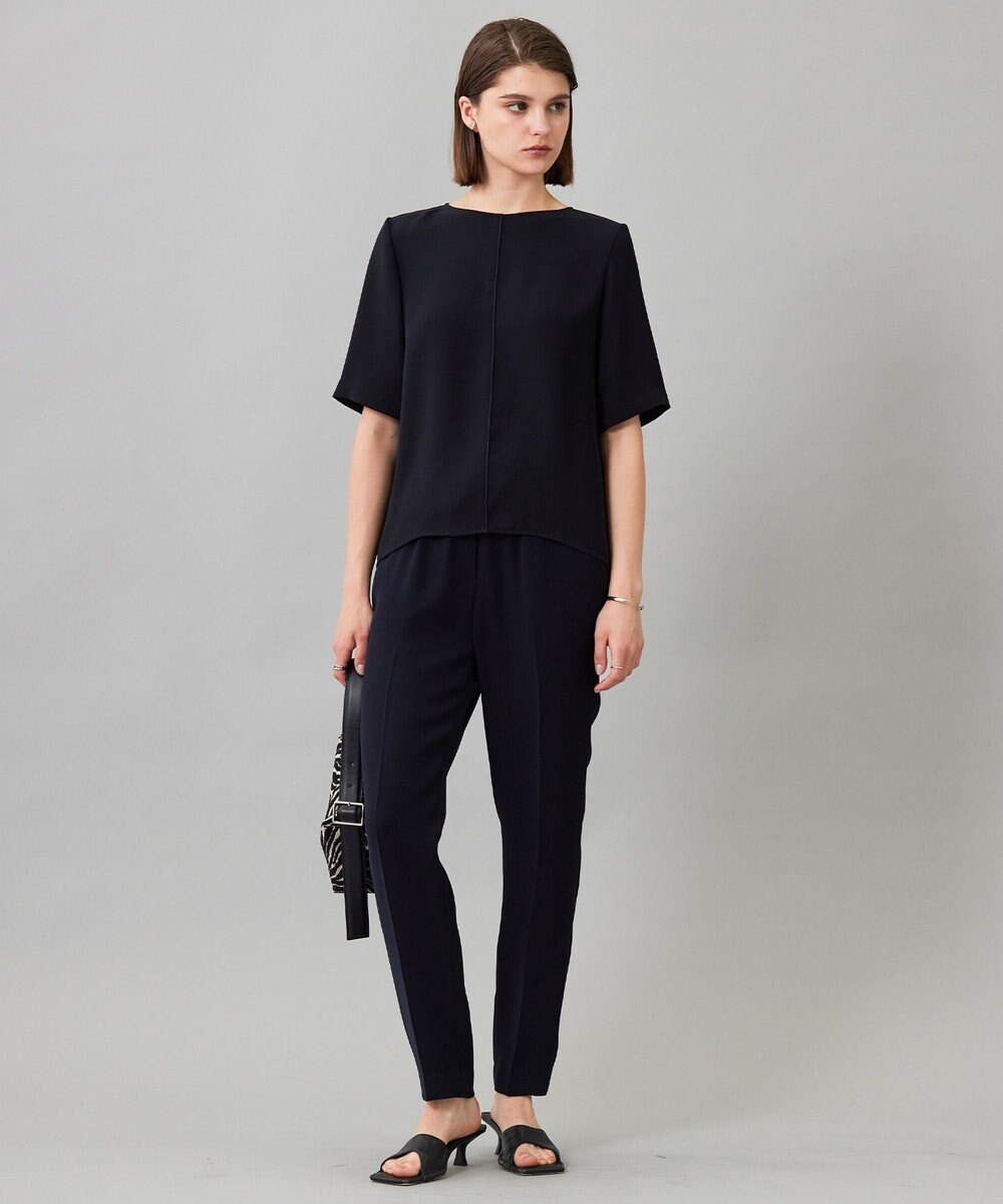 ICB 【UVカット・防シワ・洗える】ライトダブルクロス ドロストパンツ 