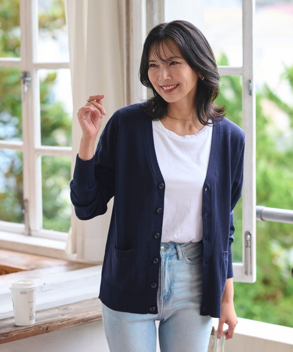 WEGO 【WEB限定/2025年秋冬新作//洗濯OK/毛玉レス/MLXLサイズ展開/オフィス/カジュアル】ベーシックニットカーディガン 