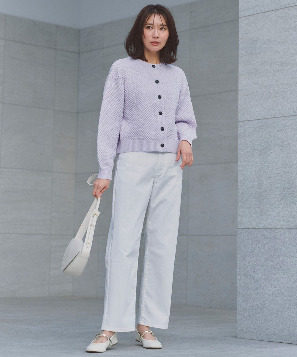 UNFILO 【前後着用可能】ポップコーンニット 2WAYカーディガン 