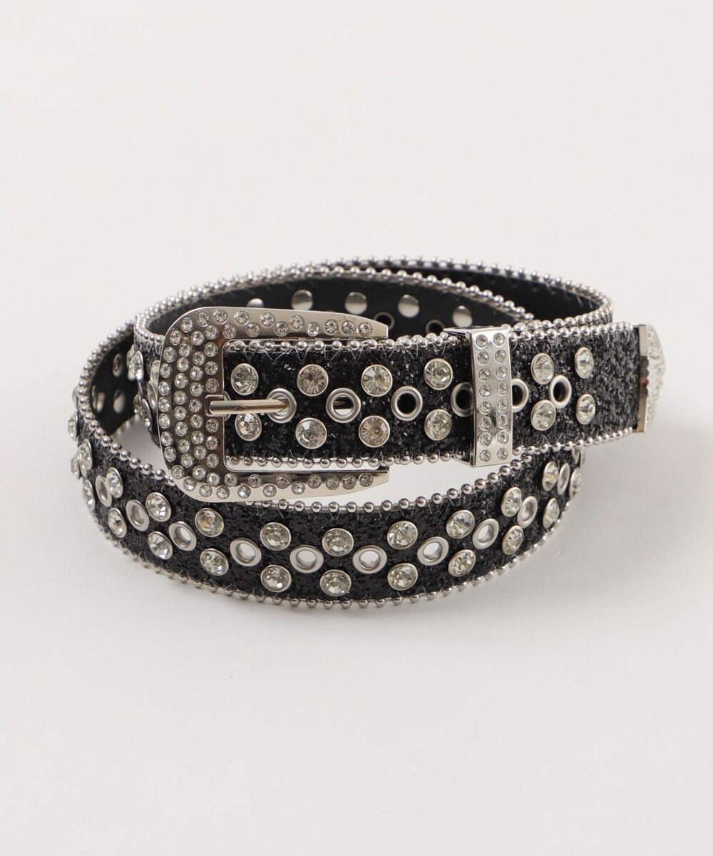 WEGO Lビジューバックルラメスタッズベルト 