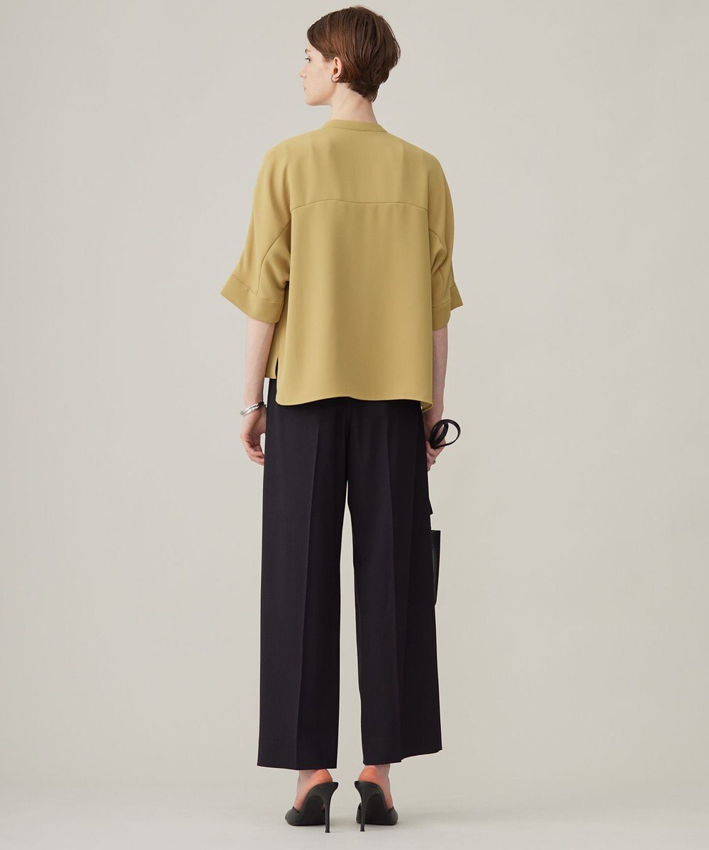 ICB L 【洗える】ライトダブルクロス クロップドシャツ 