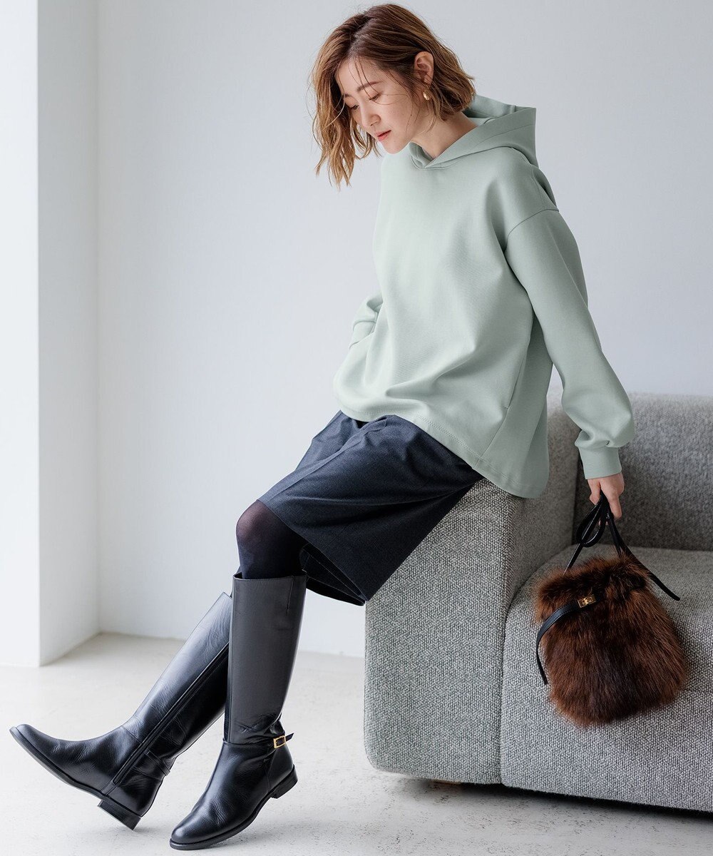 23区 【洗える】コンフォートダンボールジャージー パーカー 