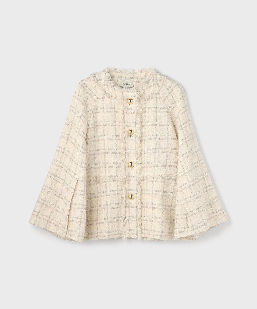 GRACE CONTINENTAL フレアスリーブツイードジャケット 