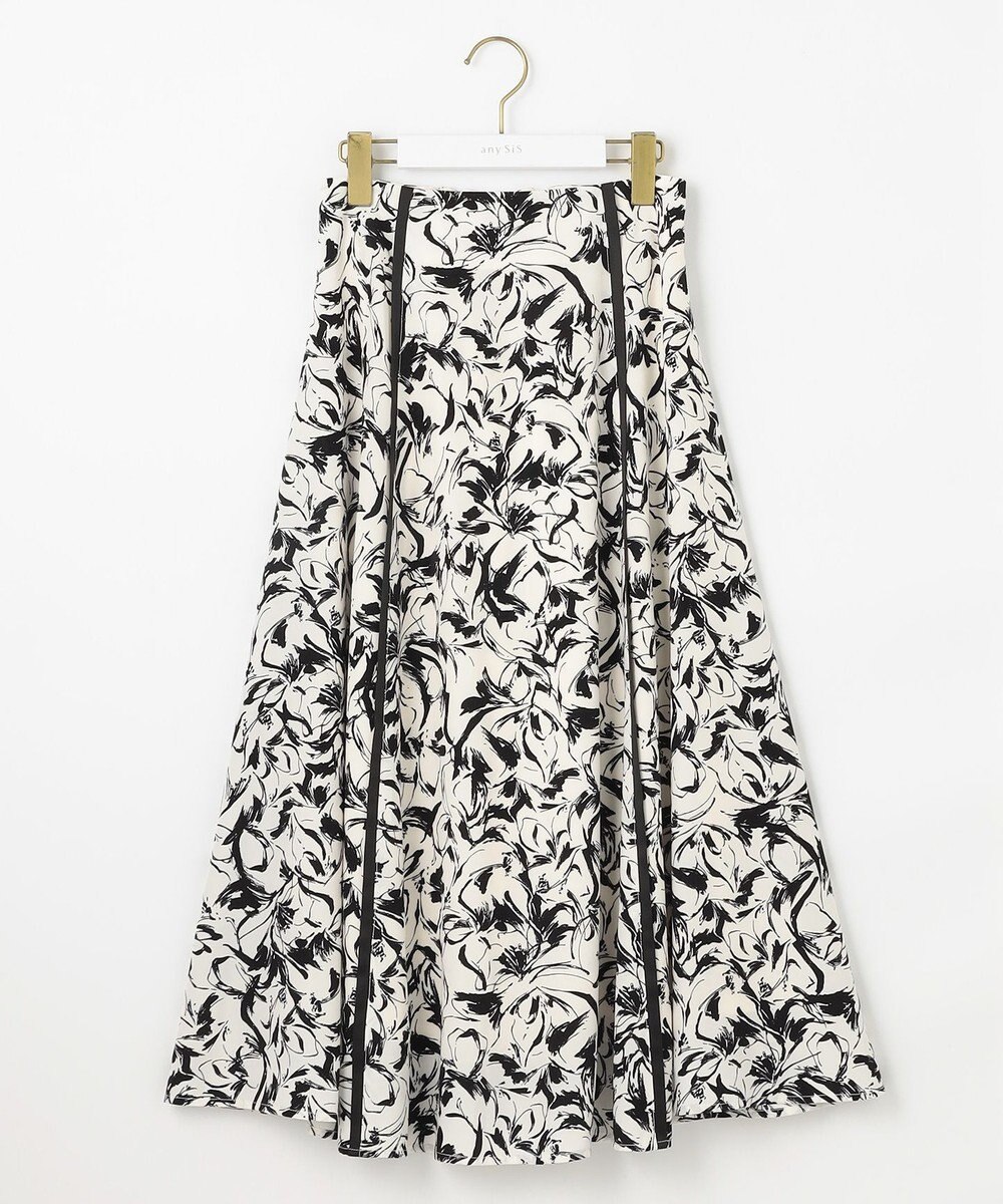 ANY SIS 【洗える】ラインポイントフラワー スカート 