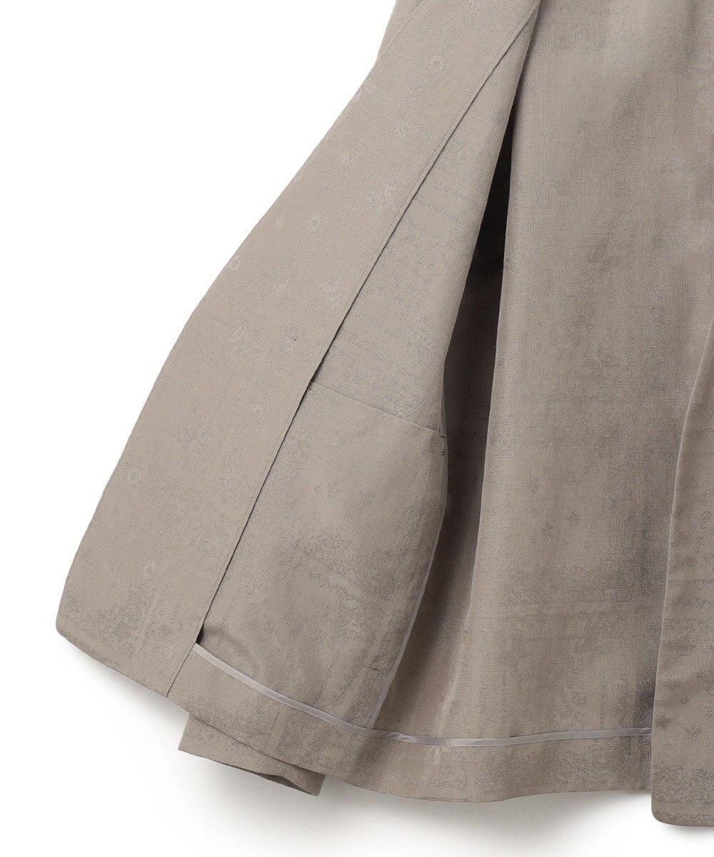 ICB 【日本製・洗える】ペイズリーレノクロス ノーカラージャケット 