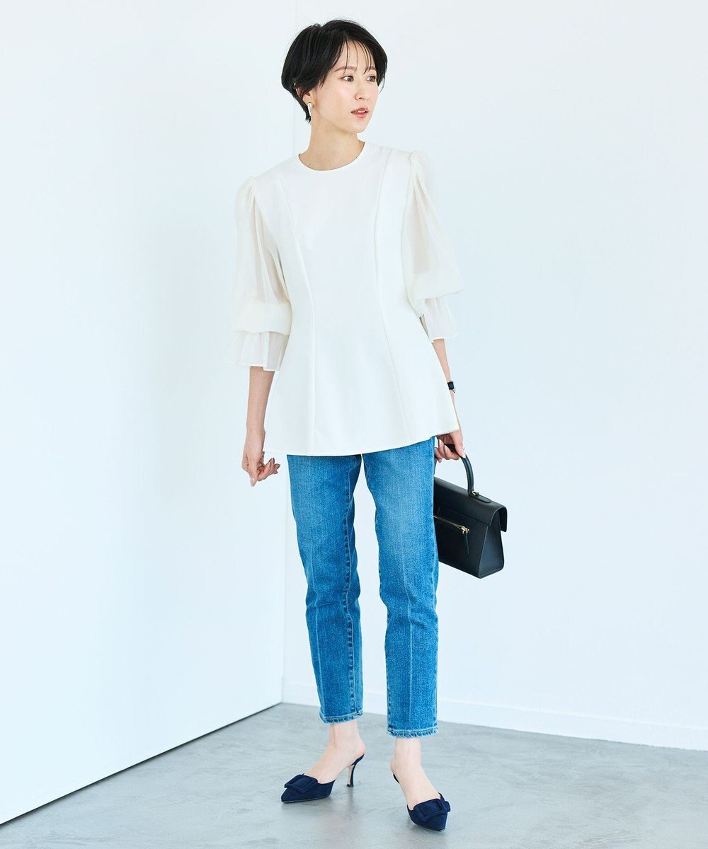 #Newans シアースリーブブラウス 