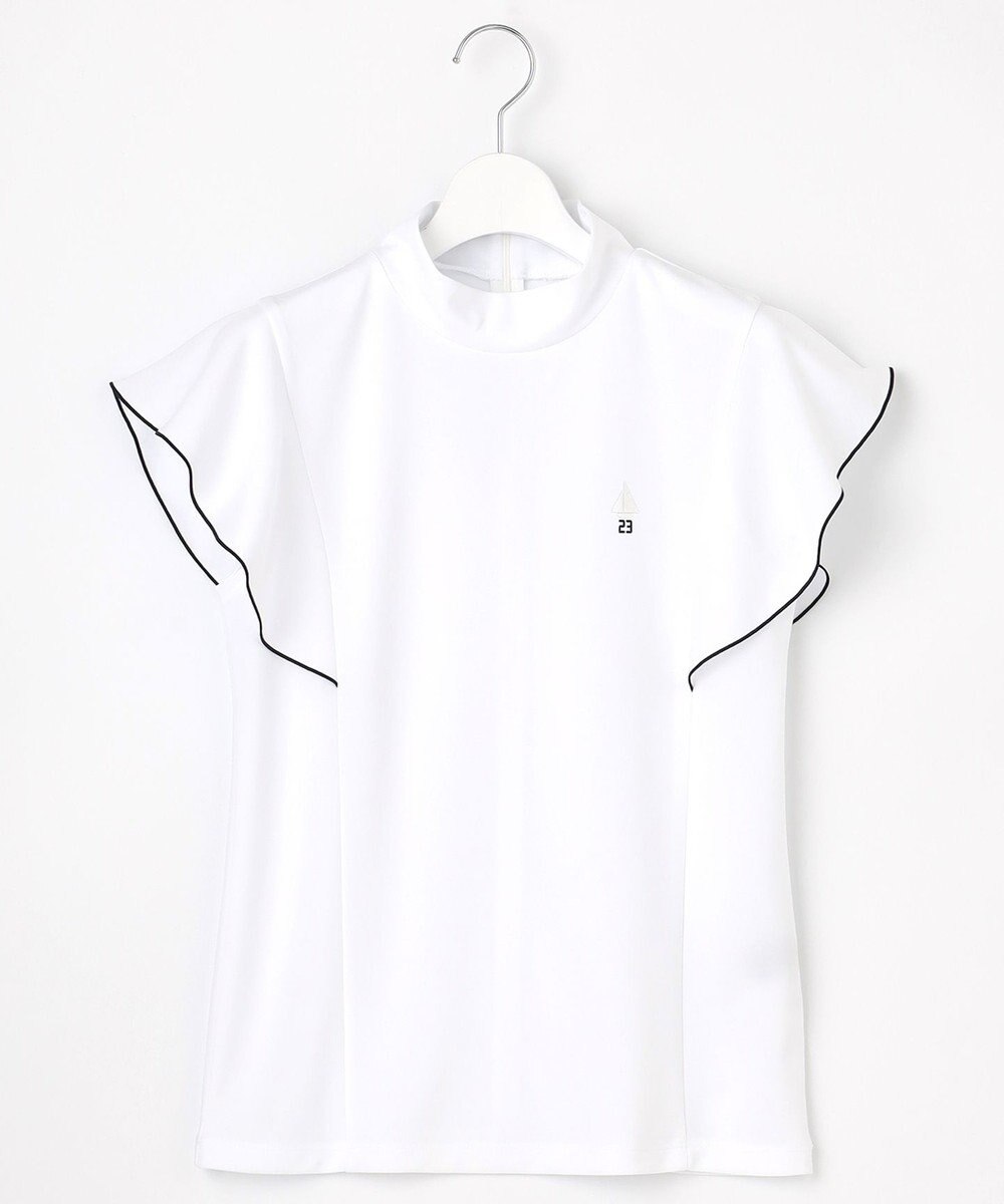 23区GOLF 【WOMEN】【吸水速乾】フレアスリーブ モックネックシャツ 