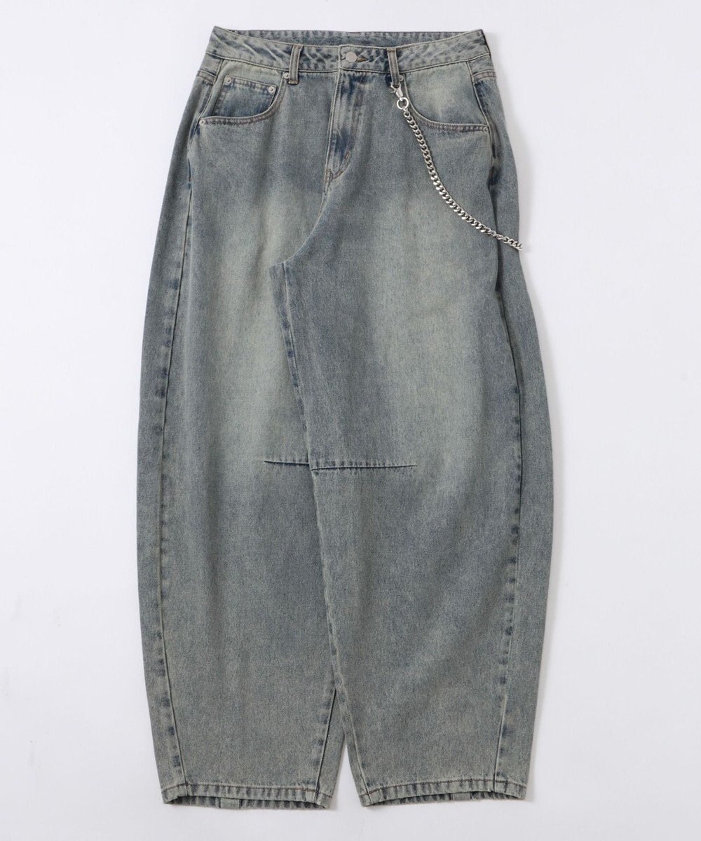 WEGO チェーン付きバルーンデニムパンツ 