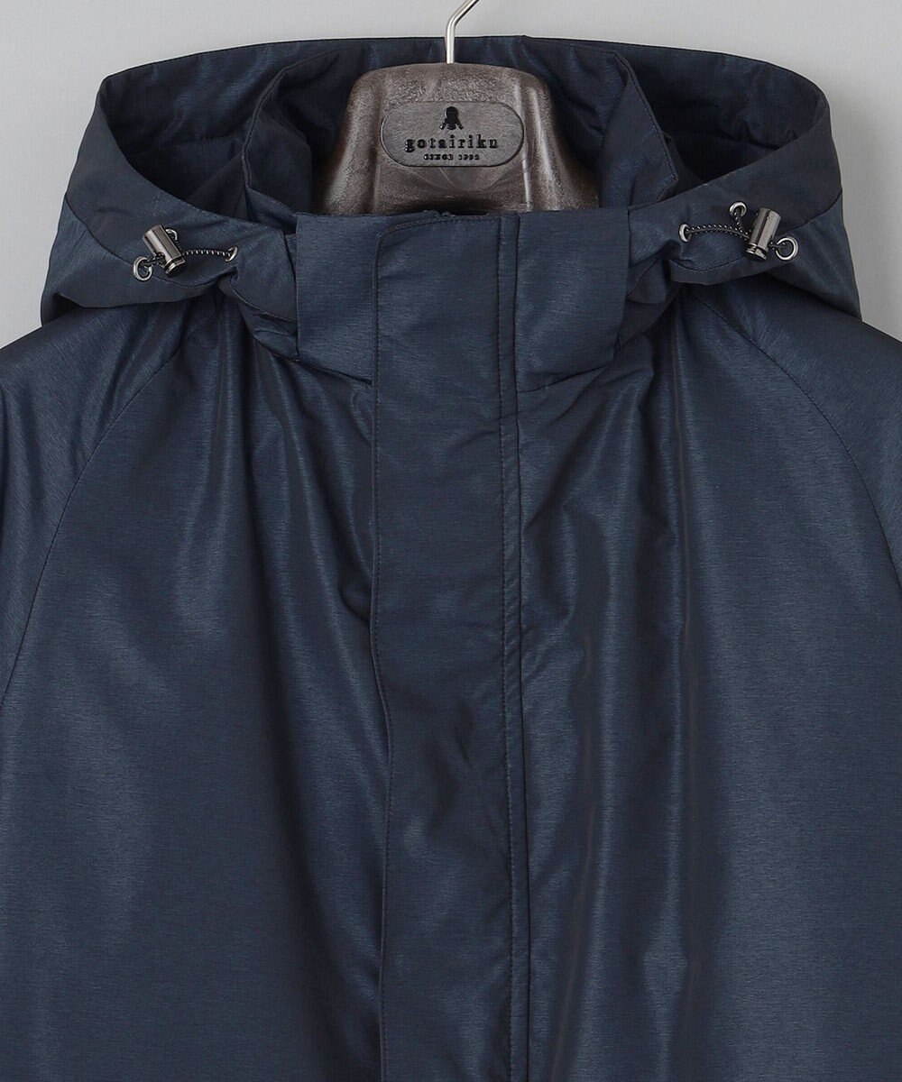 GOTAIRIKU 【ビジネスで着用可】メランジシャンブレー フーデッドブルゾン 