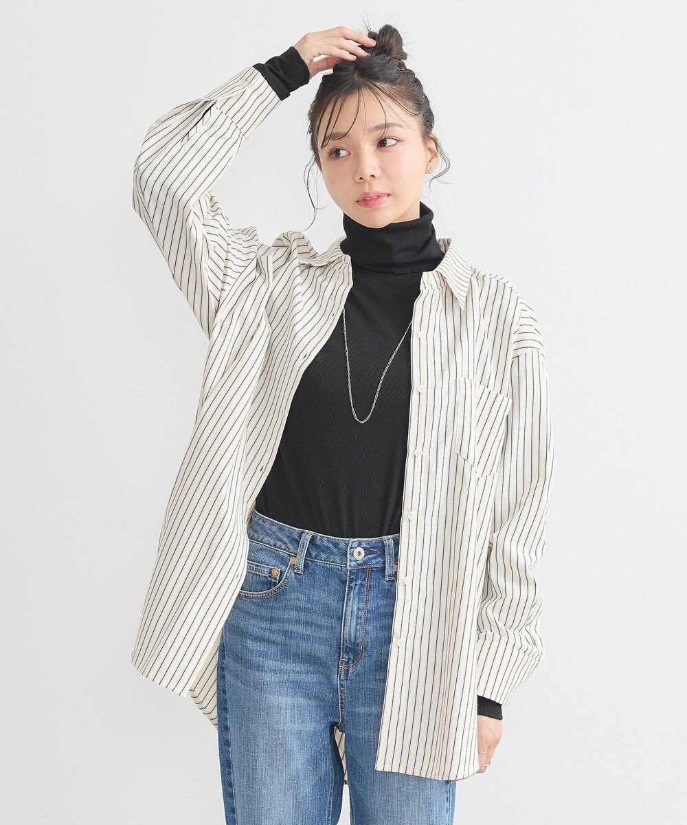 earth music&ecology サッカーストライプシャツ 