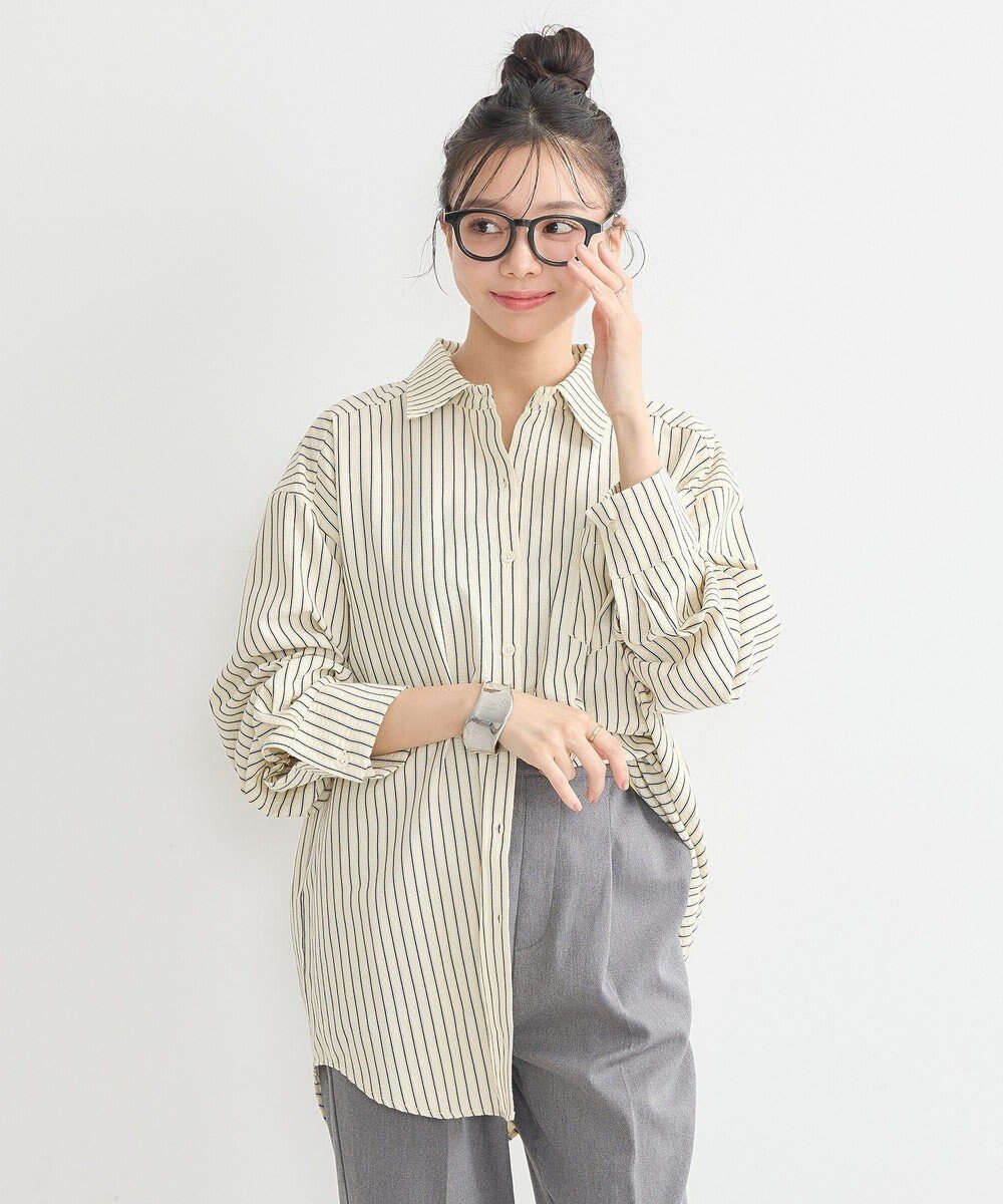 earth music&ecology サッカーストライプシャツ 