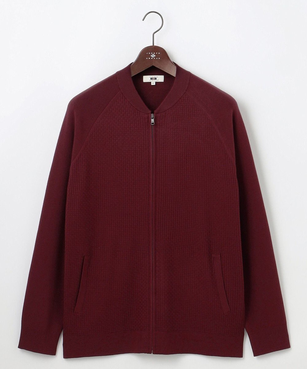 JOSEPH ABBOUD 【キングサイズ・チクチクしない/洗える/3シーズン対応】ＳＮＯＷＹボーダー ニットブルゾン 