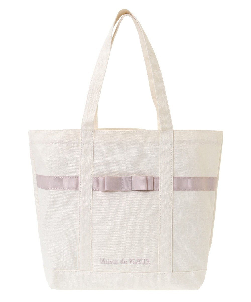 Maison de FLEUR マルチポケット帆布トートMバッグ 