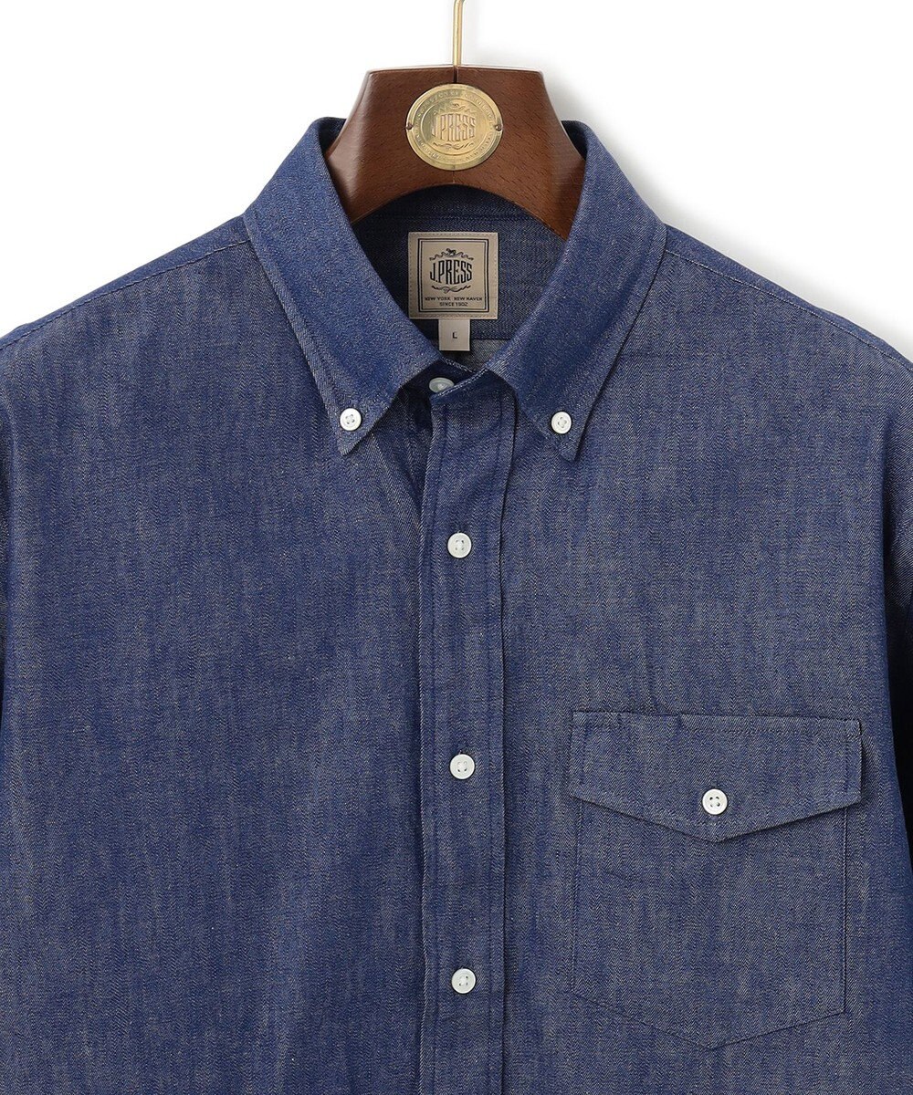 J.PRESS MEN デニムルックツイル ボタンダウンシャツ 