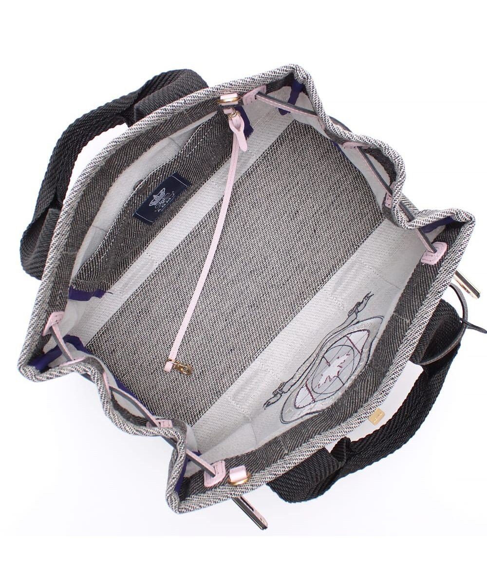 A.D.M.J. リネンラメクロス/前金具付トート32cm(Dカン＋) 
