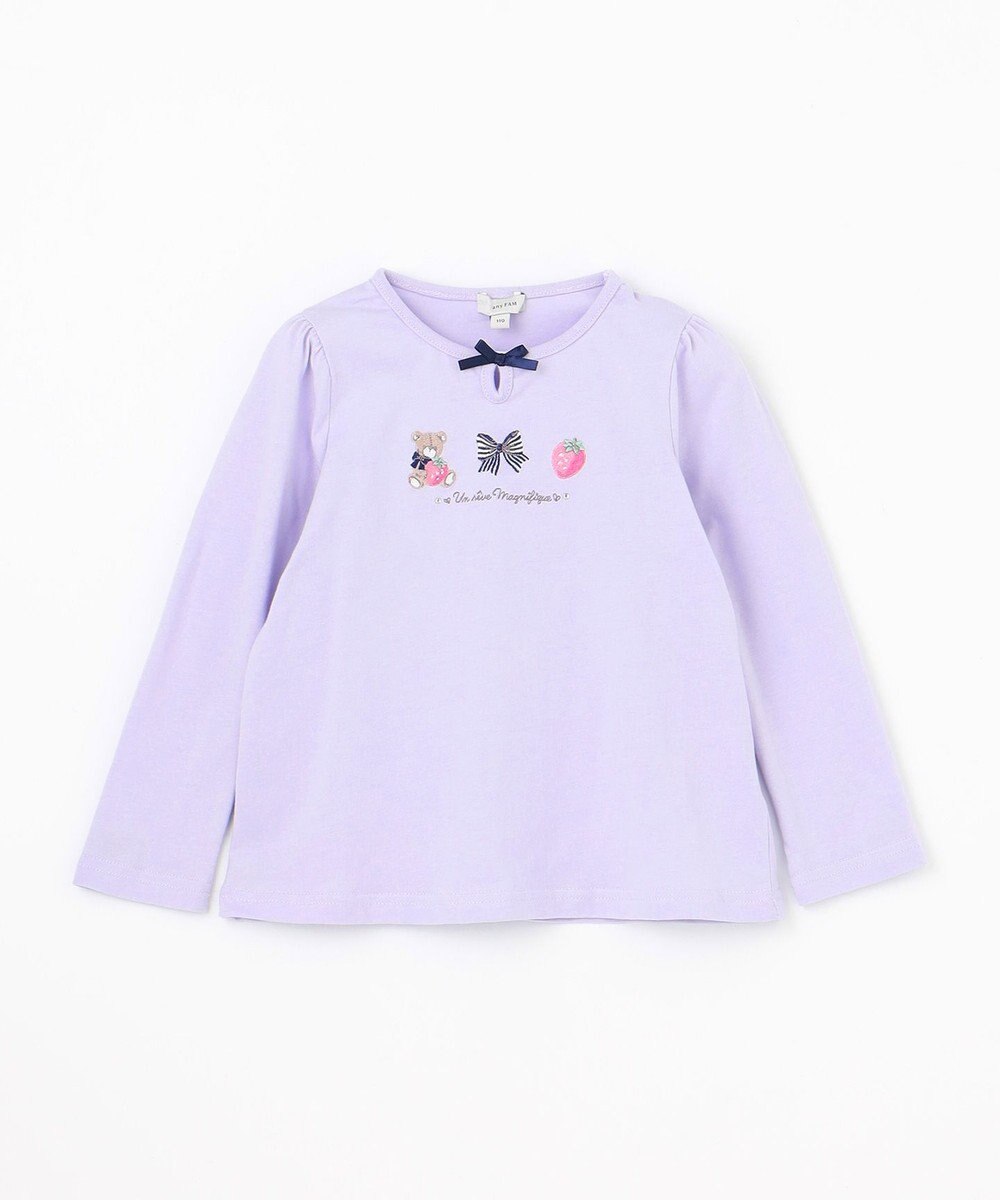 ANY KIDS テディベリー刺繍 長袖Tシャツ 