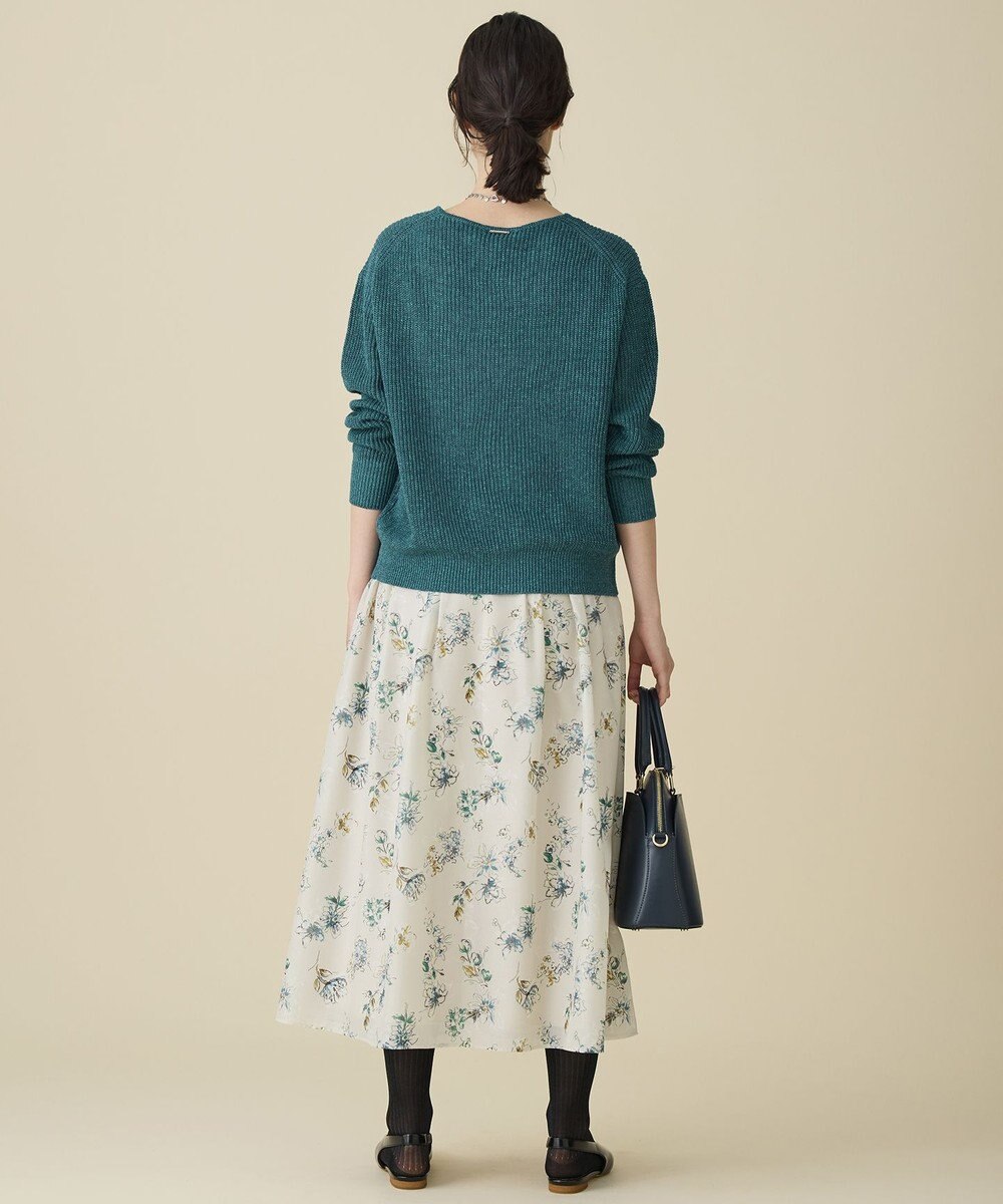 自由区 L エアリーローン花柄プリント スカート 