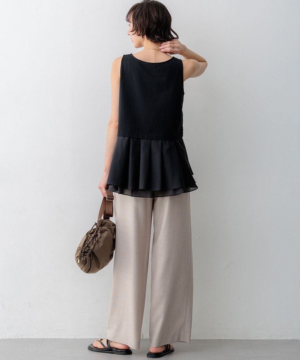 23区 ナチュラルコットンベア シアーペプラム タンクトップ 