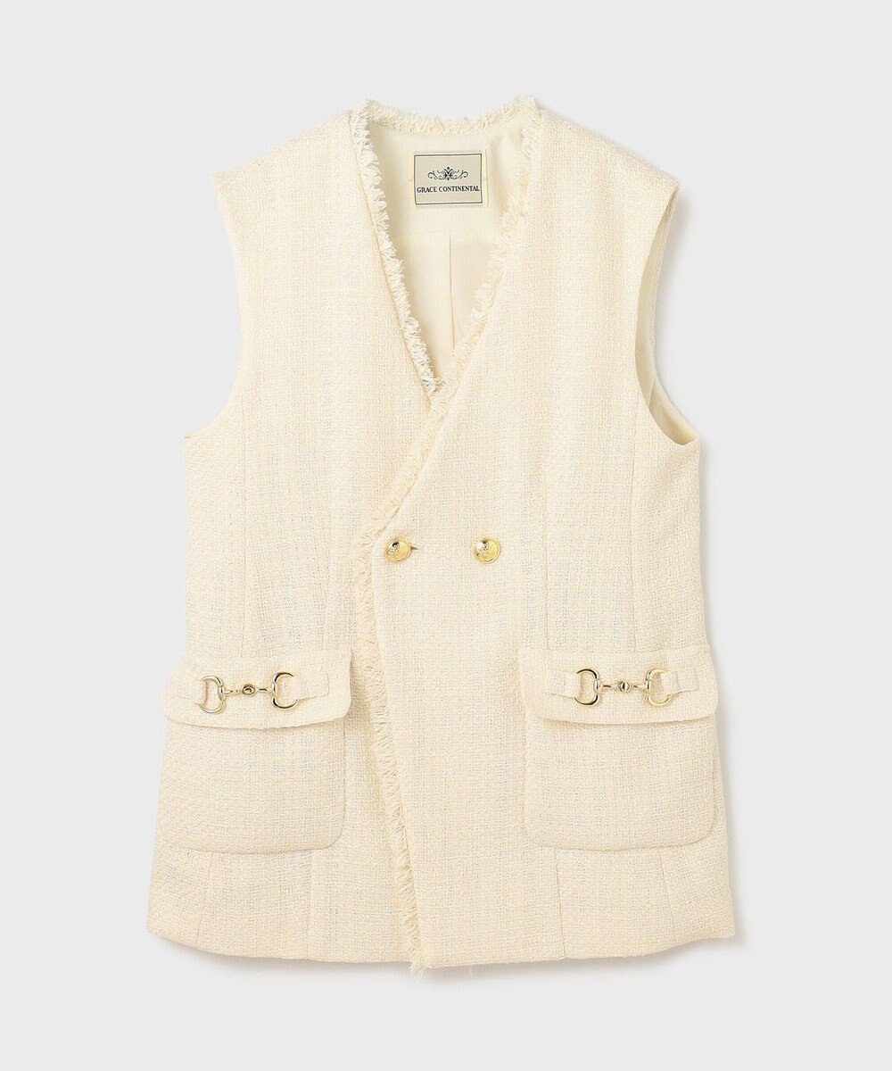 GRACE CONTINENTAL ルーズツイードジレジャケット 