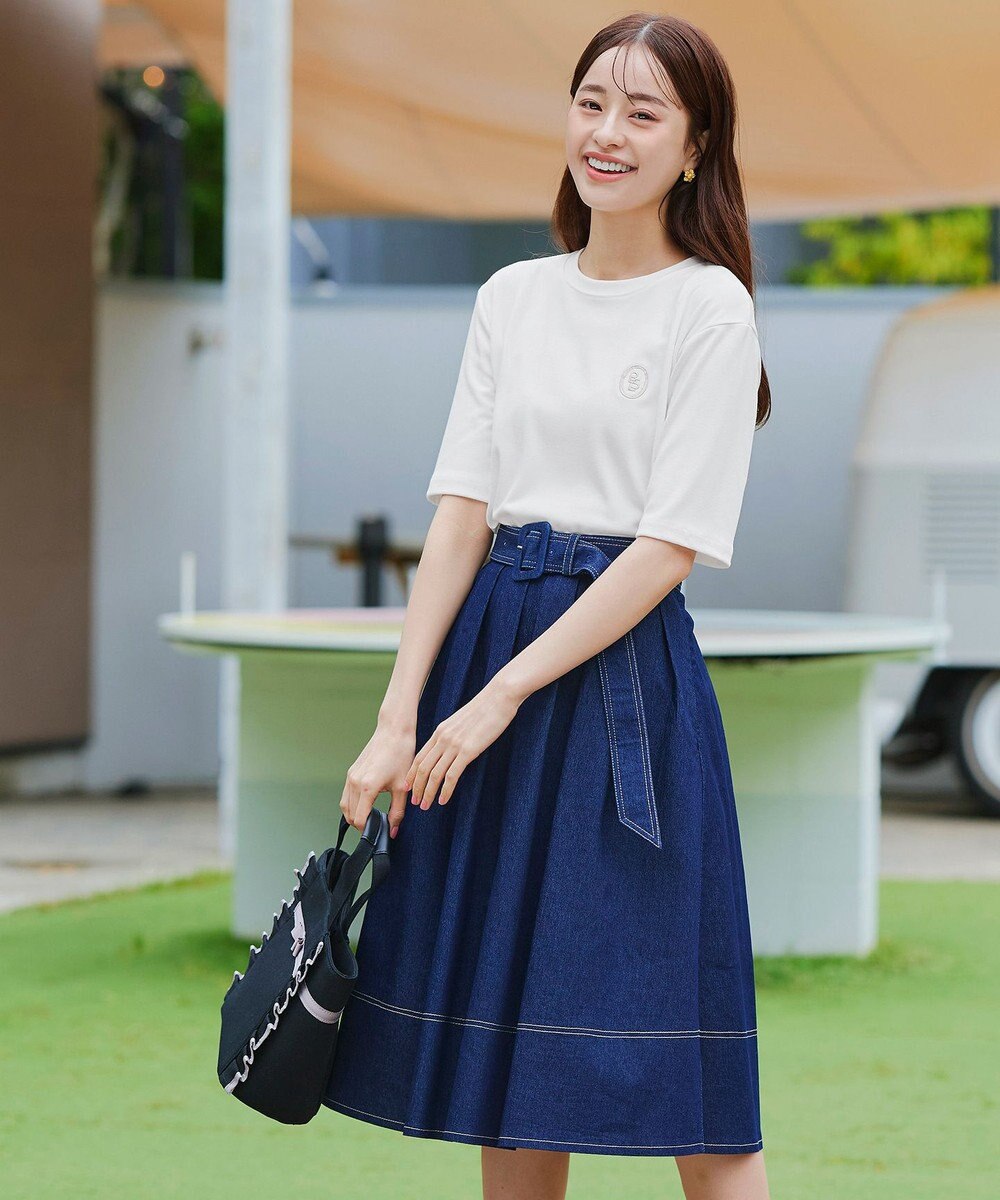 Tiaclasse 【洗える】刺繍ロゴカットソーTシャツ 