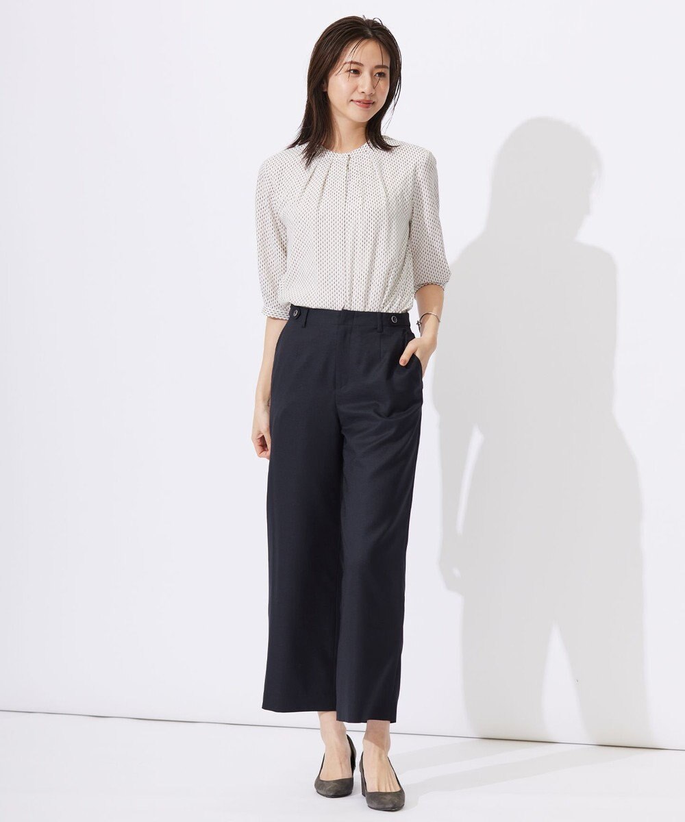 J.PRESS LADIES 【セットアップ対応・洗える・UVケア・速乾】 OXIJEWELストレッチ セミワイド パンツ 