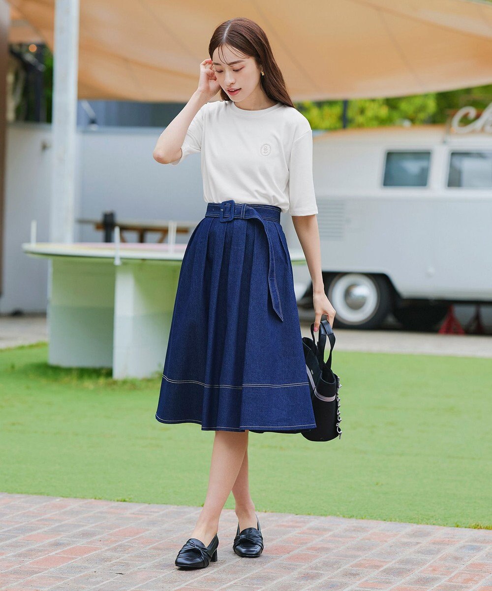 Tiaclasse 【洗える】刺繍ロゴカットソーTシャツ 