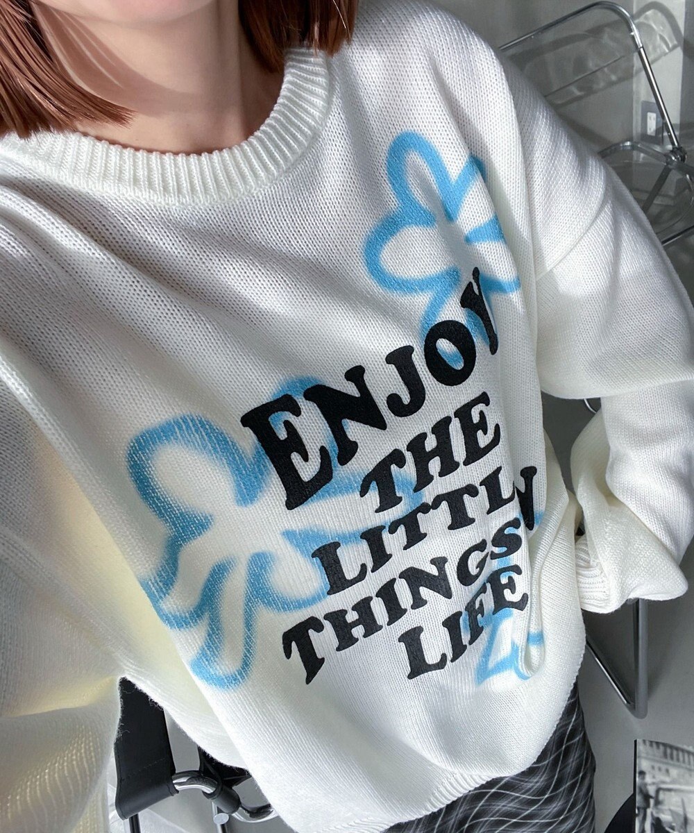 WEGO グラフィックBIGニットプルオーバー 