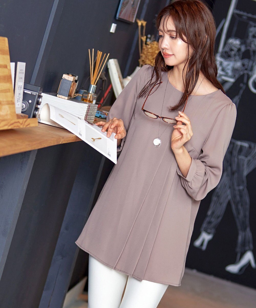 Tiaclasse 【洗える・スマート裏起毛】アシメタックチュニックブラウス 