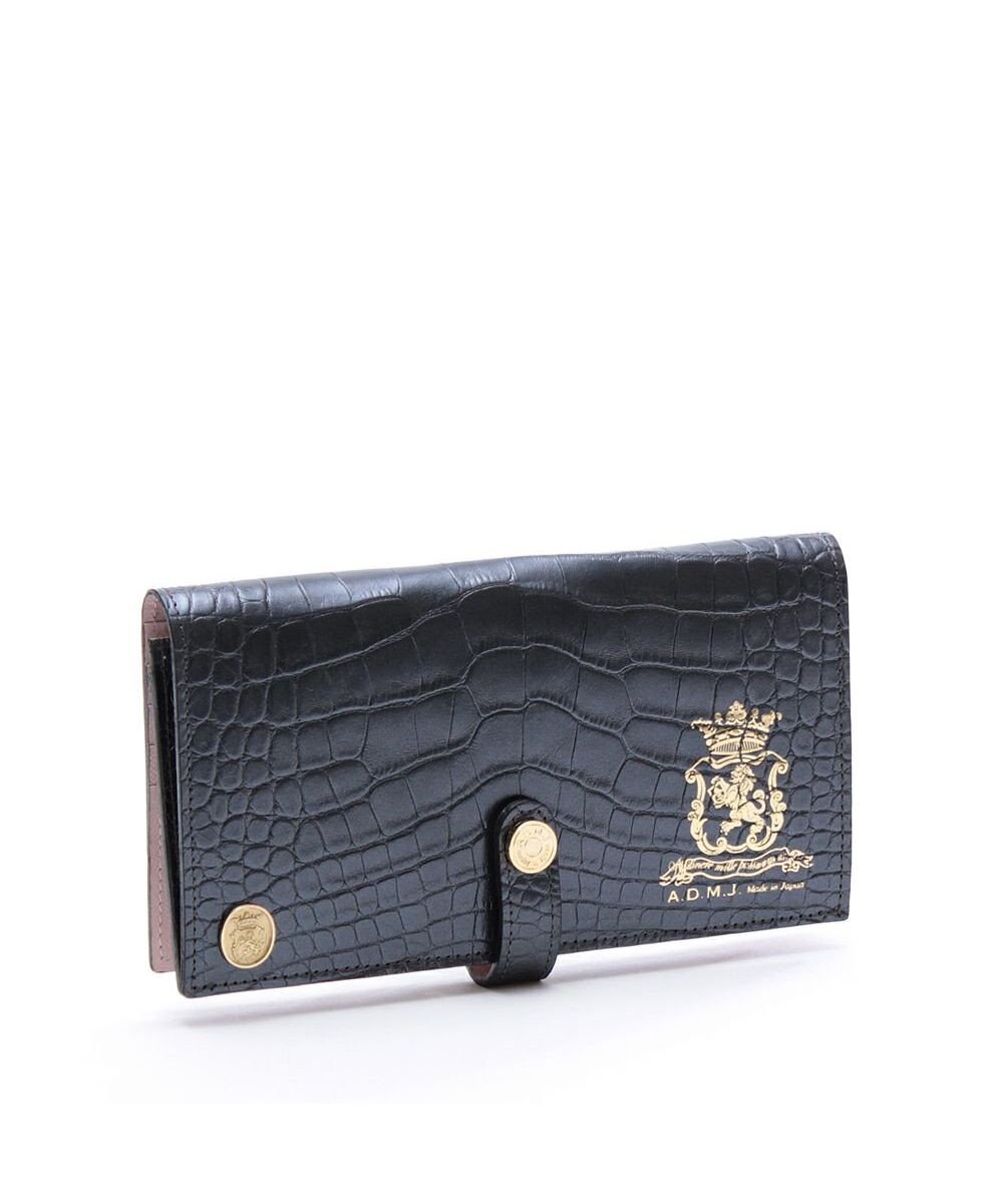 A.D.M.J. 【牛革】クロコ型押し/ロングウォレット 