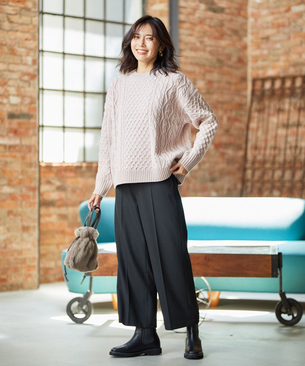 ANY 【ウエストゴム/ストレッチ/裏起毛】シークレットウォーム　ワイド 