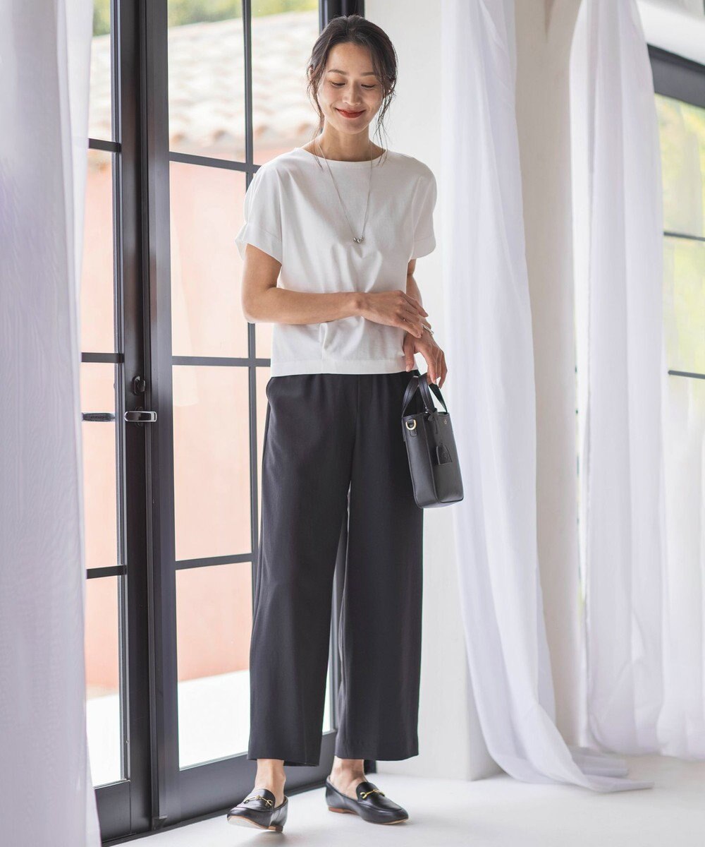 J.PRESS LADIES L 【接触冷感】コットンスムース フレンチスリーブ カットソー 