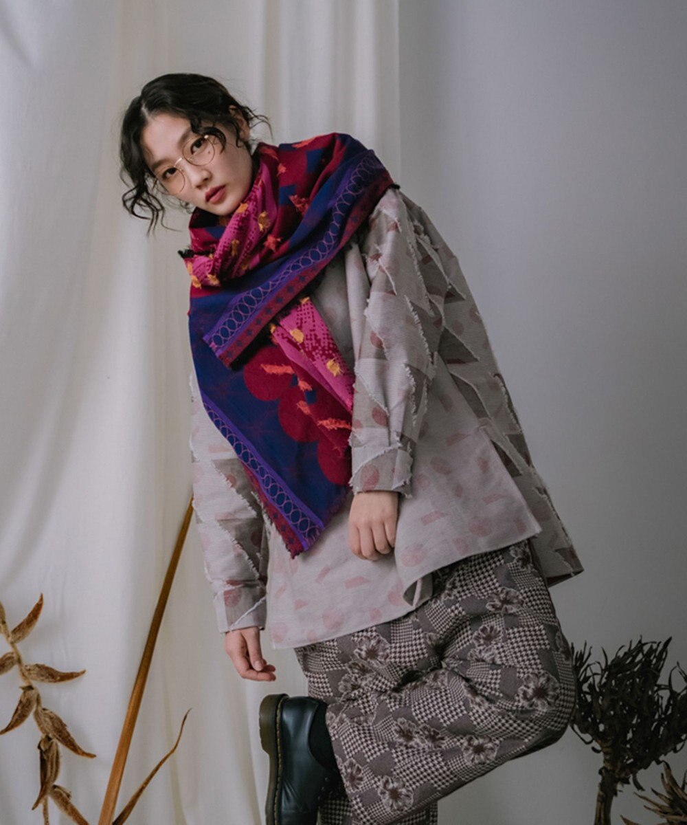 POLS コットン・キュプラ MIXTURE　フサスカーフ 