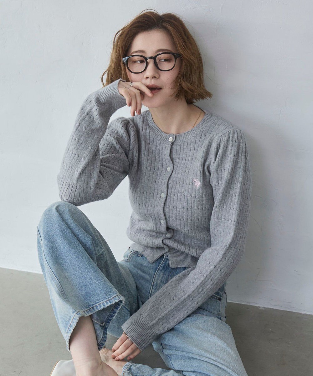 WEGO 【26年春新作】別注USPOLOケーブルニットカーデ 