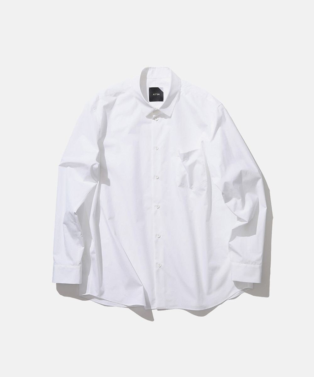 ATON SUVIN BROAD | スタンダードシャツ - UNISEX WHITE