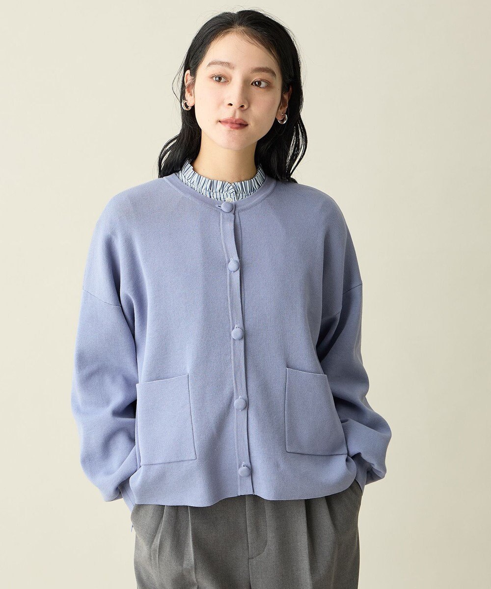 ANY スウェットライクニットカーディガン 