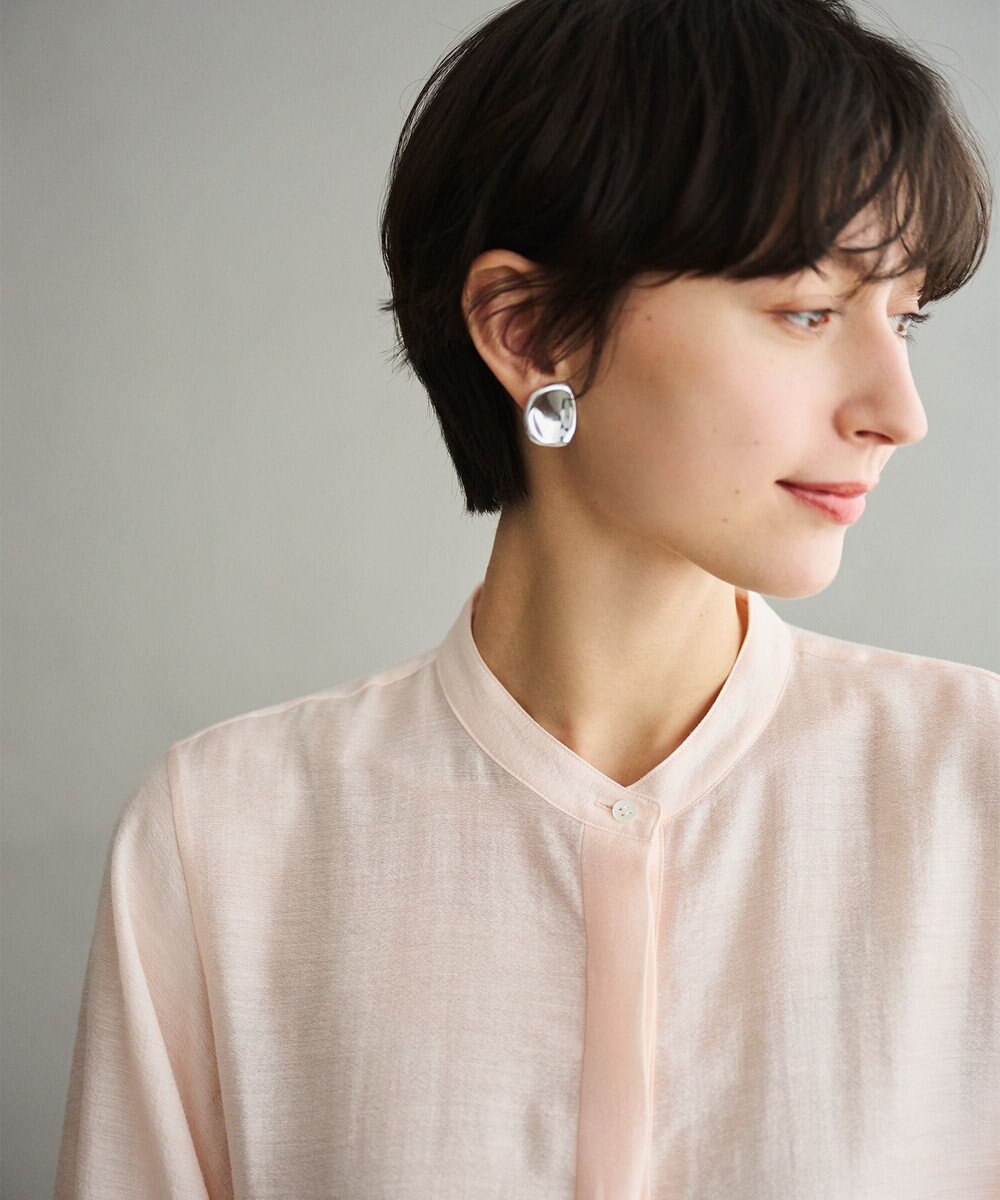 #Newans 【洗える】ダブルフリルヘムシアーシャツ 