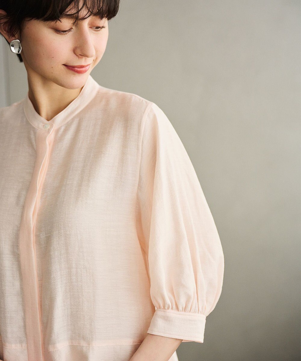 #Newans 【洗える】ダブルフリルヘムシアーシャツ 