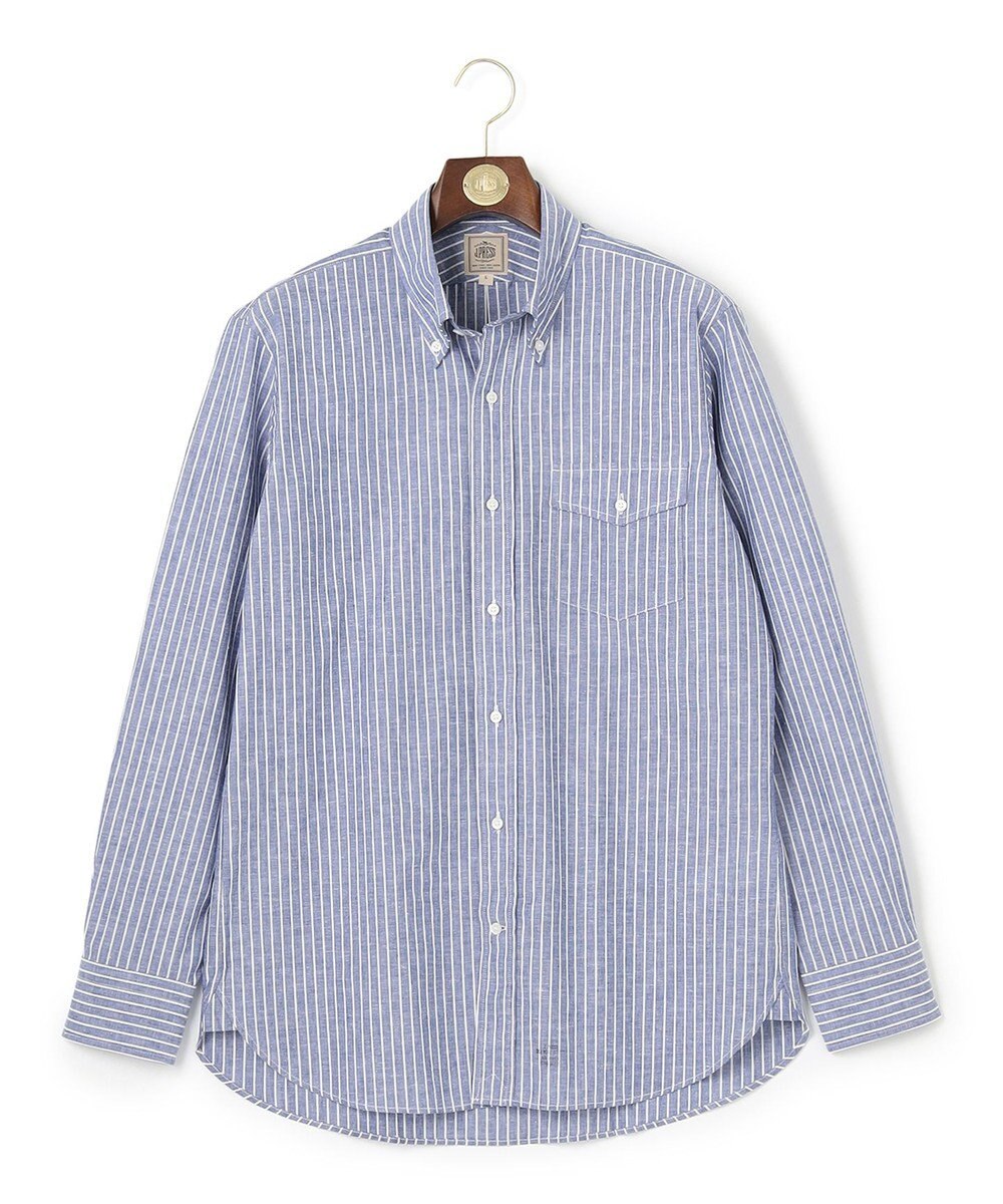 J.PRESS MEN 【WEB・一部店舗限定】リネンコットンストライプ シャツ/B.D 