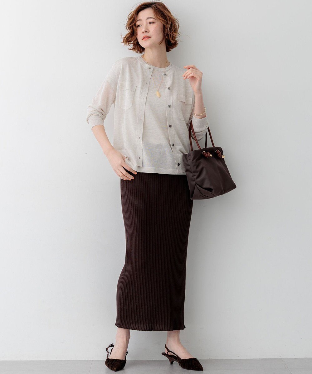 23区 L 【先行予約】シャイニーシアー ノースリーブ ニット 