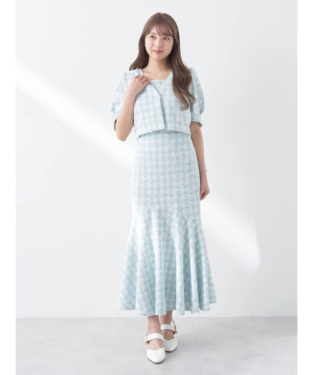 earth music&ecology ＳＥＴ２点　カットソーツィードアンサンブル 