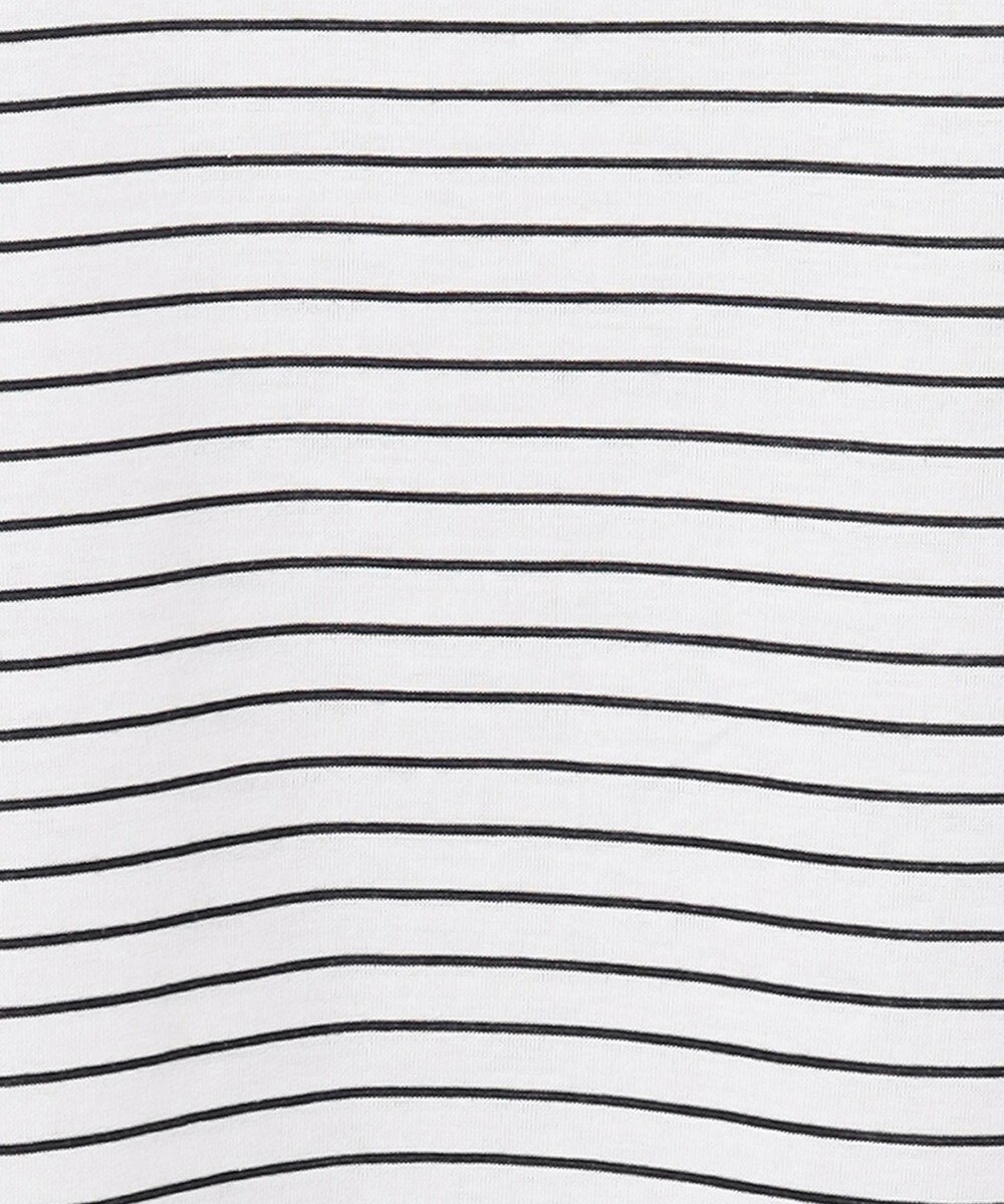 J.PRESS LADIES 【接触冷感・UVケア】 スムースジャージー タックスリーブ ボーダー カットソー 