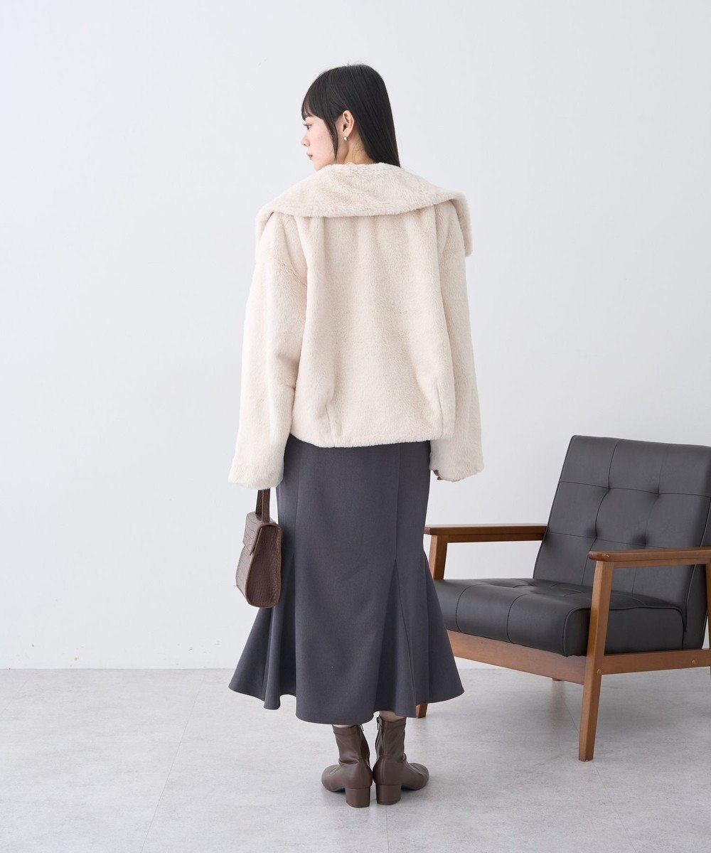 earth music&ecology ファーショートブルゾン 