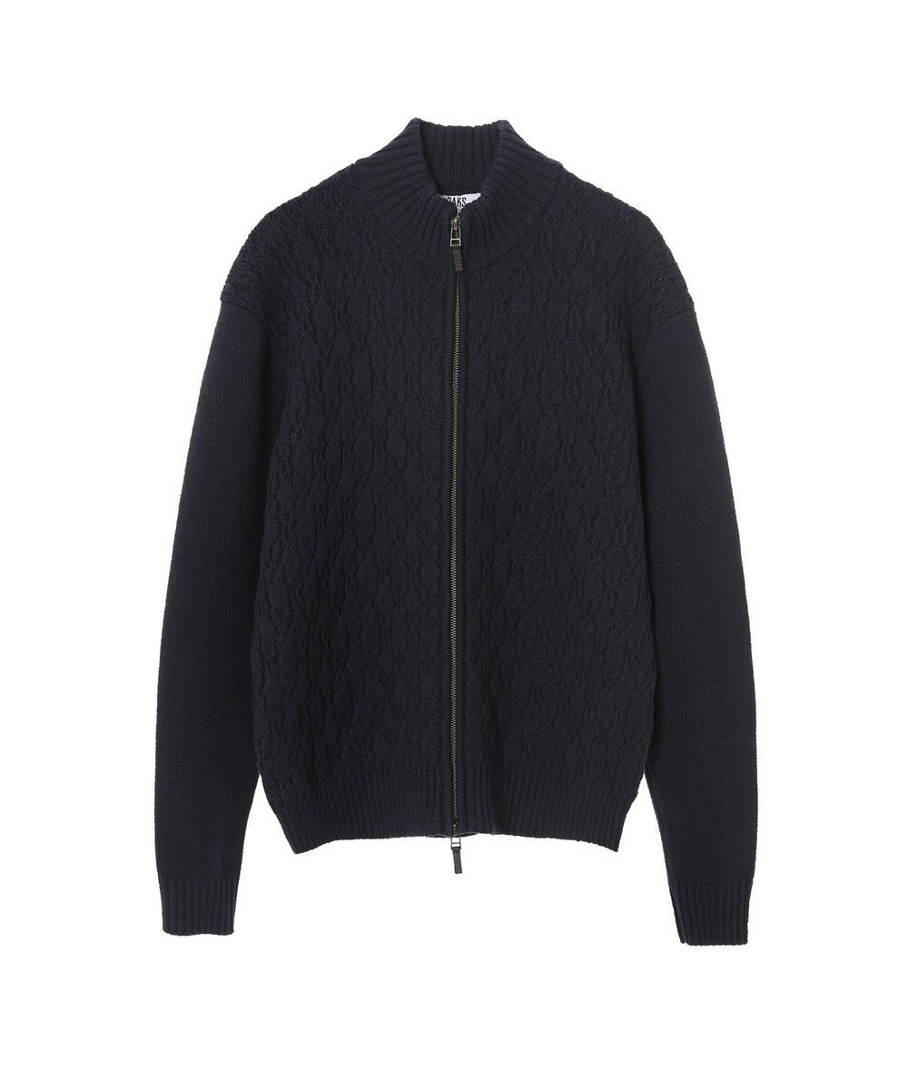 DAKS エアリースパン アラン裏目 ニットブルゾン 