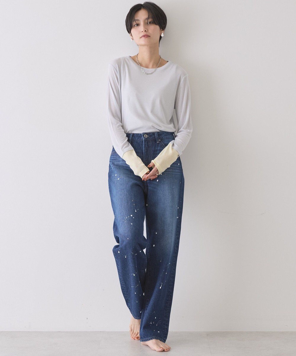 AMERICAN HOLIC ルーズストレートペイントデニム 